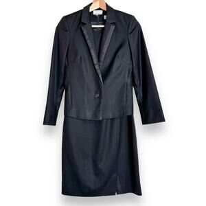 Vintage Anne Valerie Hash Pour Cartier Dress And Blazer Black Suit Women's XS